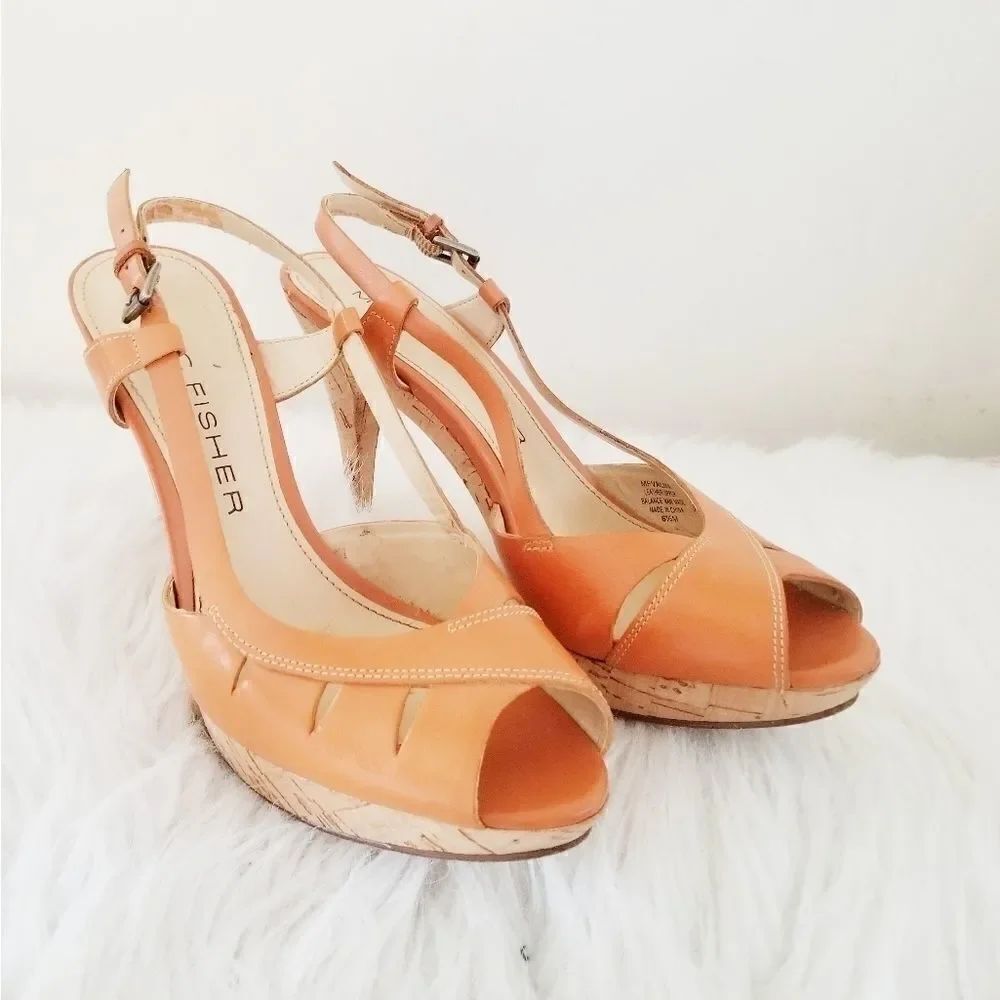 Marc Fisher high heeled sling back open toe